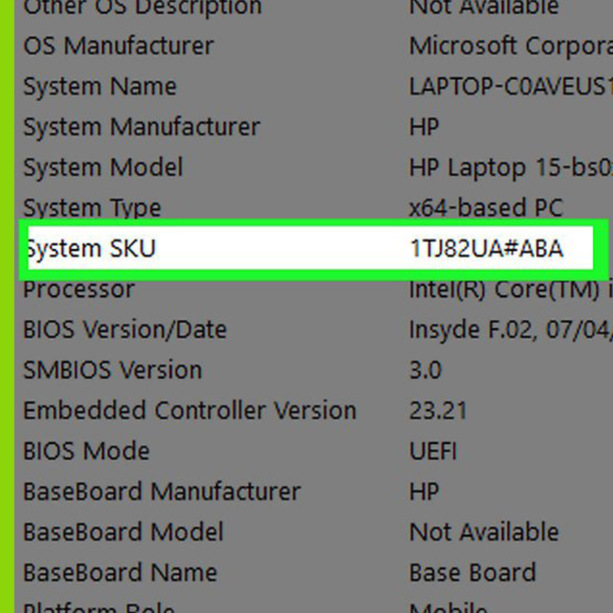 Model nummer in system informatio | Megekko academy